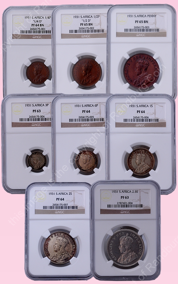 1931_Union_SA_Short_Proof_High_Grade_NGC_Slabbed_Set