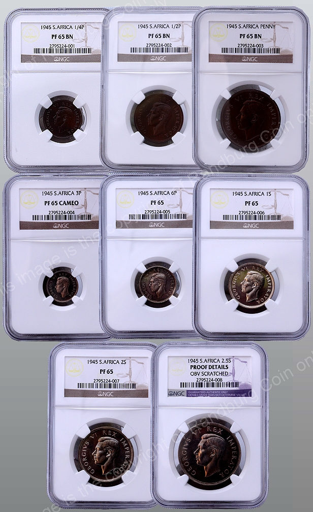 1945_Union_SA_Short_Proof_High_Grade_NGC_Slabbed_Set