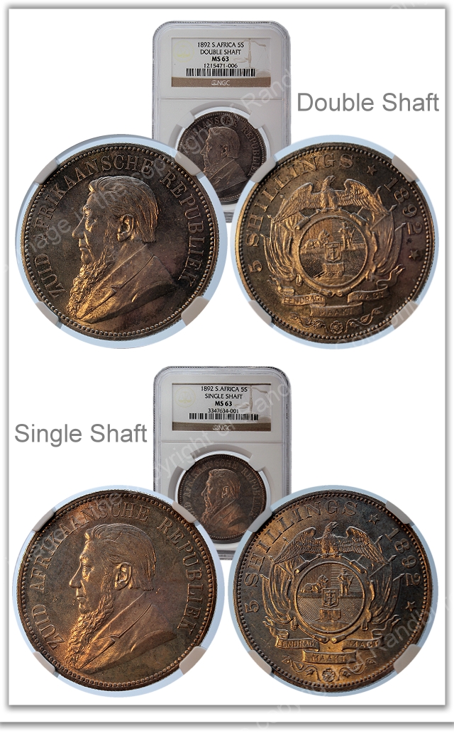 1892_ZAR_Five_Shilling_Set_MS63_Double_and_Single_Shaft