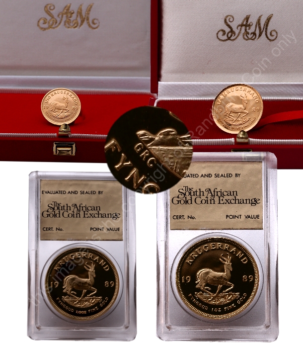 1989_GRC_Mmark_Gold_Krugerrand_Set_OOM_PAUL_Press_Struck_Krugerrands