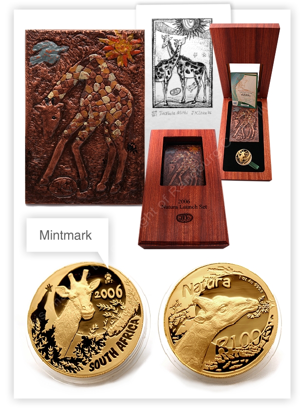 2006_Gold_Giraffe_1oz_Launch_Mintmark_Set_with_Copper_Art_Medallion