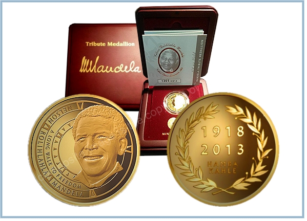 2013_Mandela_Gold_Proof_Quarter_oz_Mandela_Tribute_Medallion_Mint_Norway