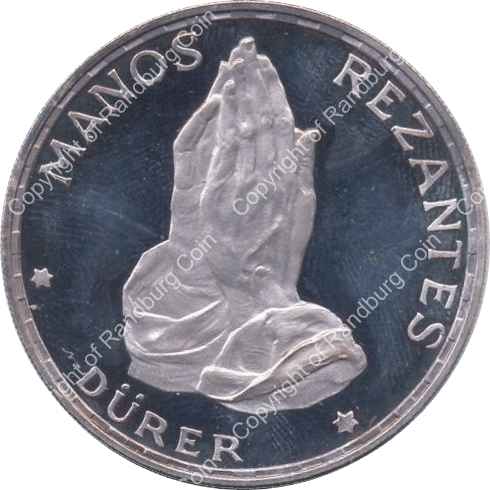 Equitorial Guinea 1970 100 Pesetas Praying Hands