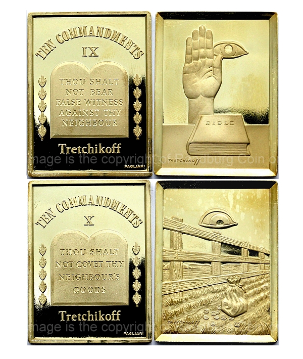 1978 Gold Tretchikoff 10 x Proof Medallions Set 4