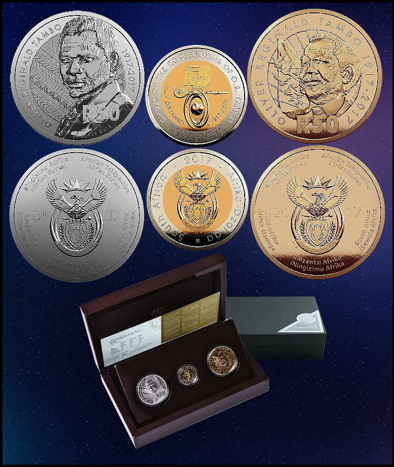 2017 OR Tambo Centenary 1917 to 2017 Silver 3 Coin Set