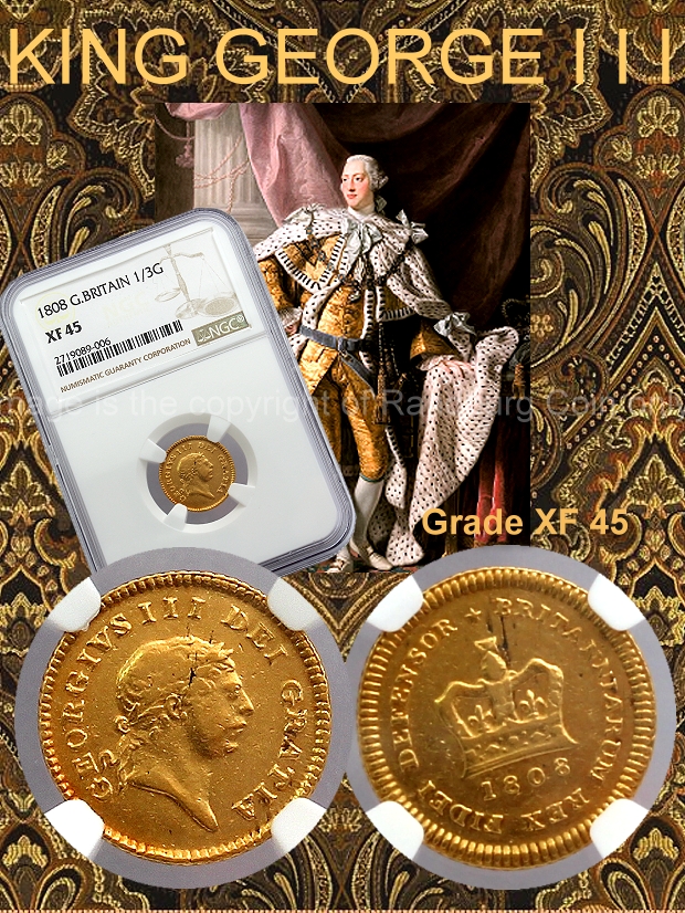 1808 Gold Great Britain Third Guinea Grade XF45 George III