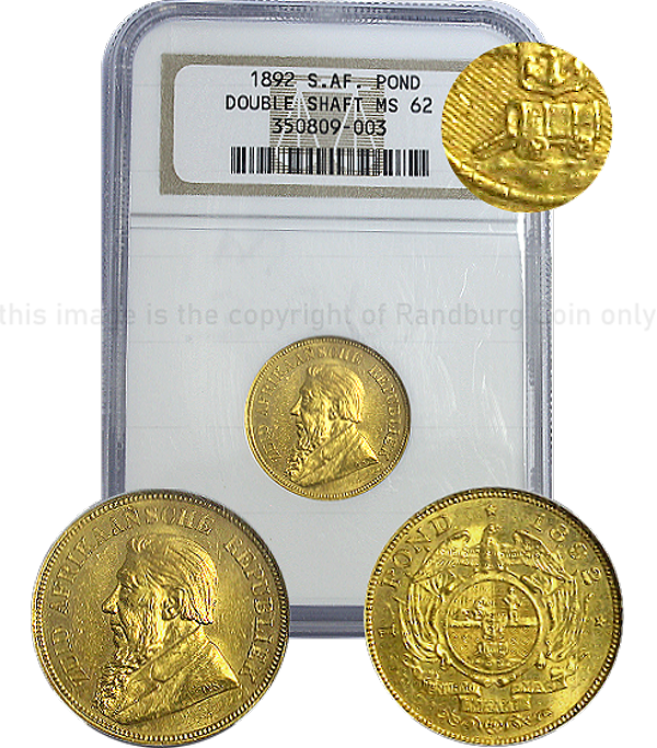 1892 Gold Pond ZAR Double Shaft Graded MS62a