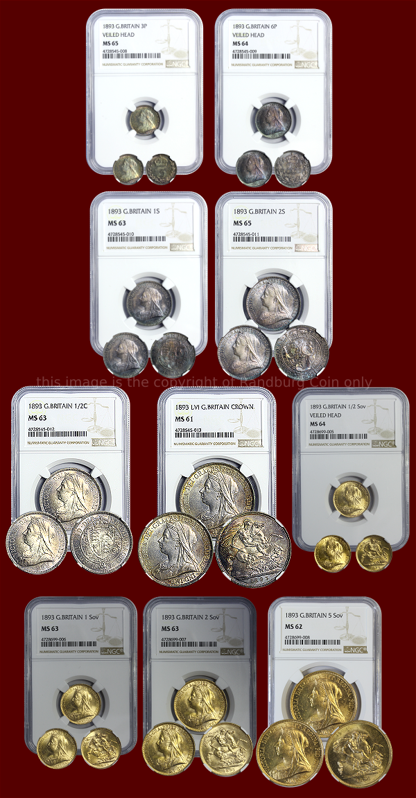 1893 Gold and Silver Uncirculated 10 Jubilee Coin Set