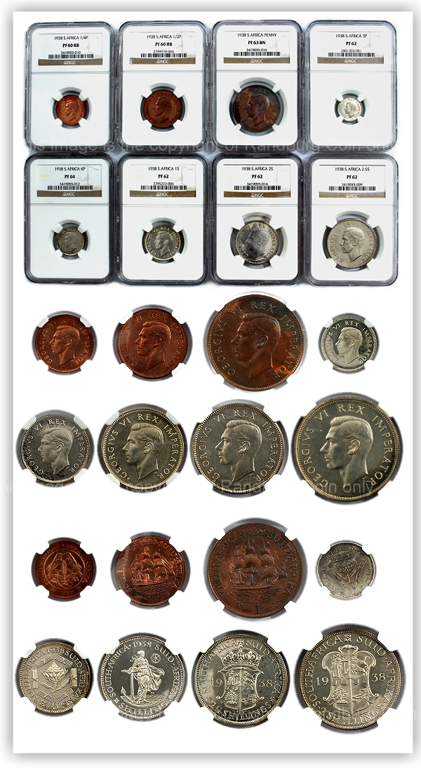 1938 Union of South Africa 8 Coin Proof Set