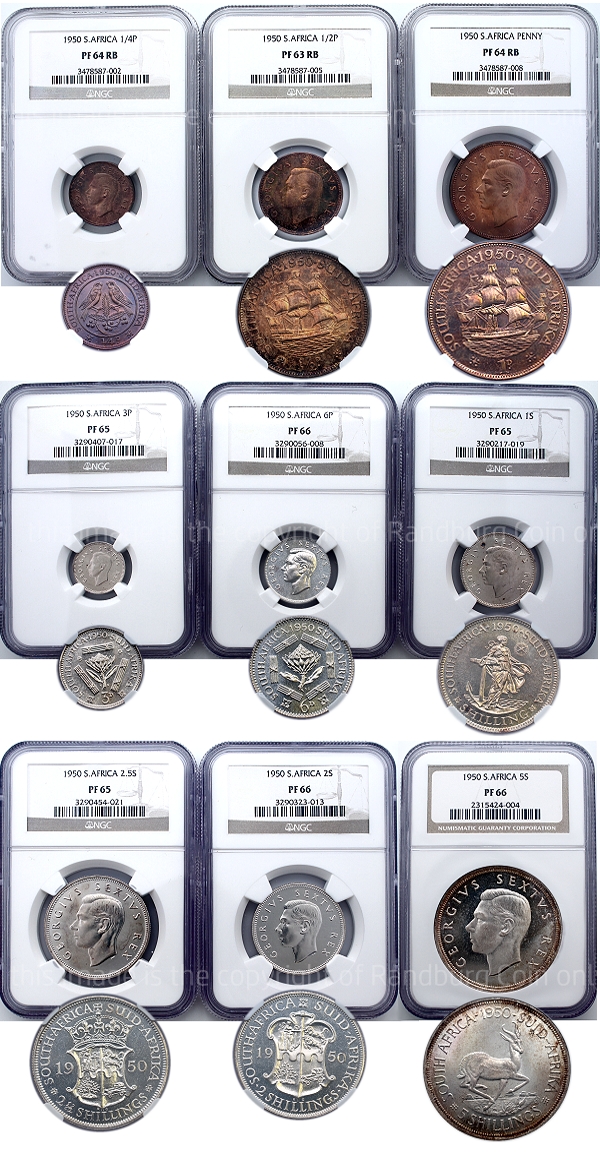 1950 Union of South Africa 9 Coin Proof Set