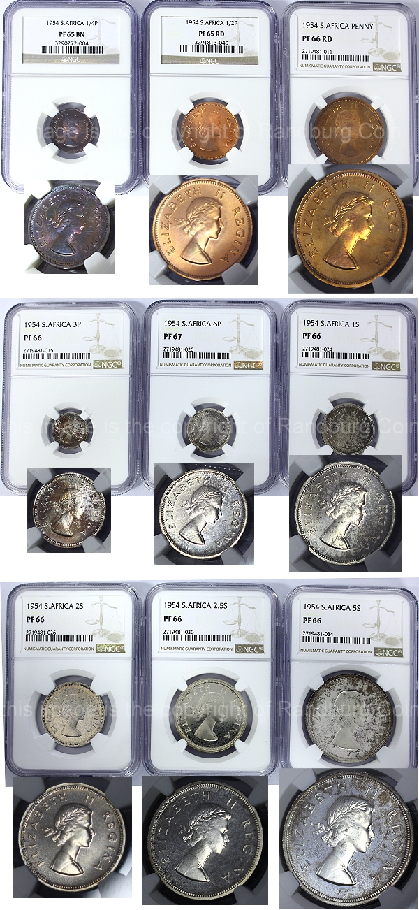 1954 Union of South Africa Short Proof High Grade Set