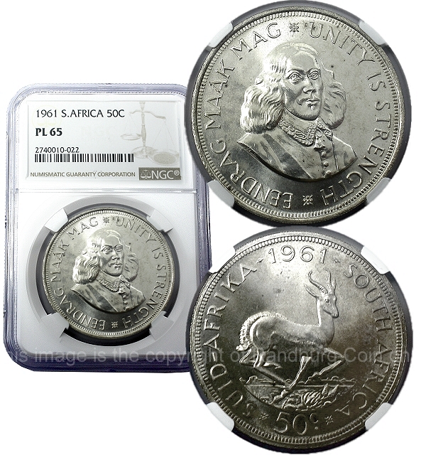 1961 50c Silver RSA 1st Decimal Series Coin