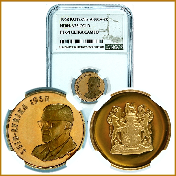 1968 Gold Proof R2 RSA Pattern Graded PF64 Ultra Cameo