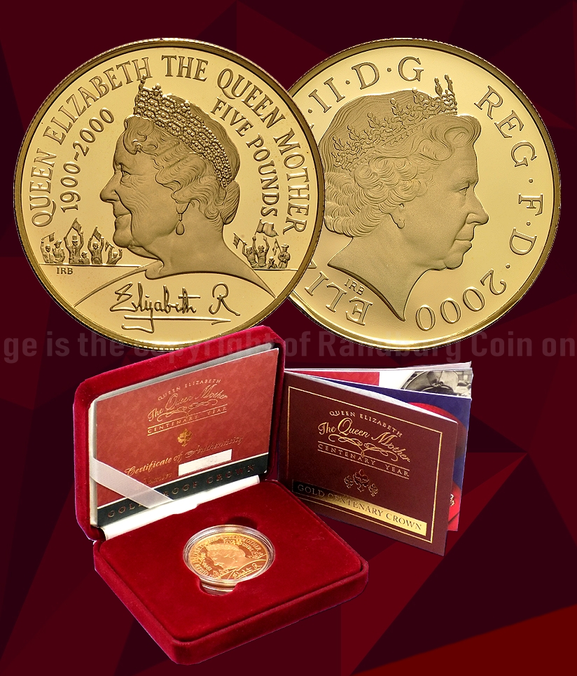 2000 Gold  Five Pound Proof Coin Queen Mother