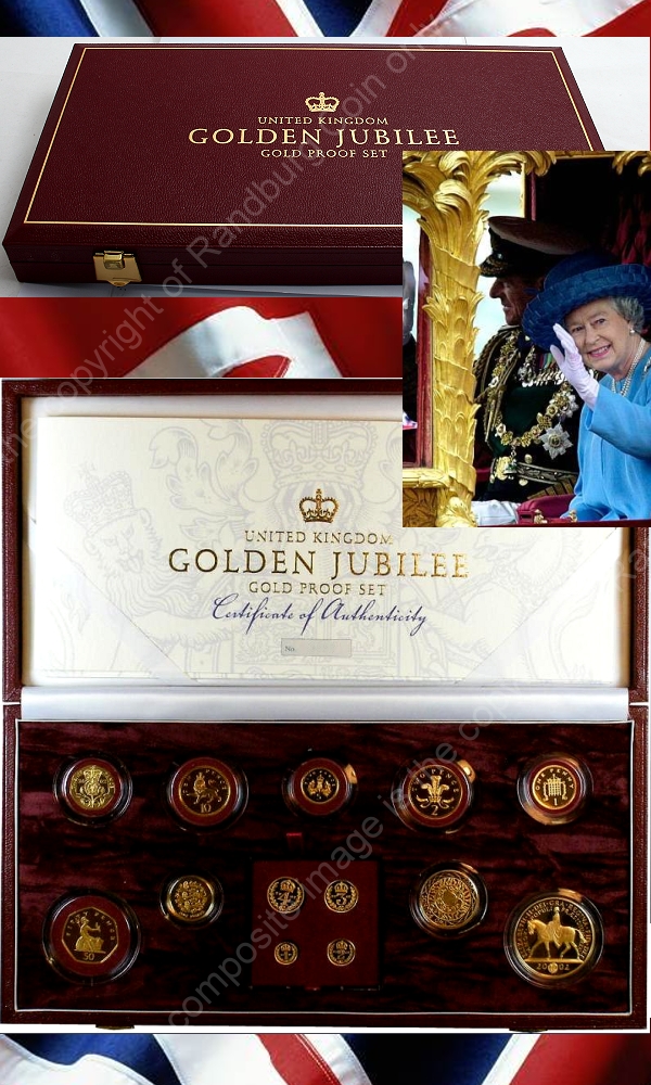 2002 Gold Proof Set The Queens Golden Jubilee a