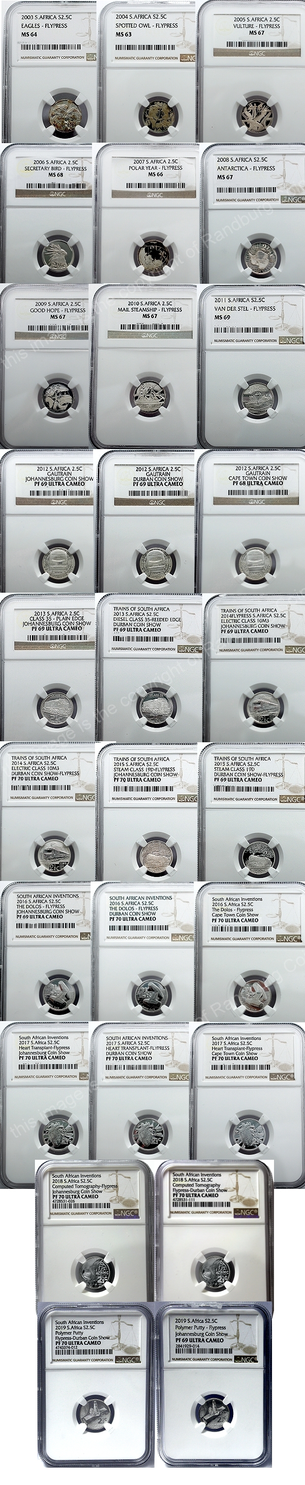 2003 to 2019 Flypress Tickey Silver Proof set