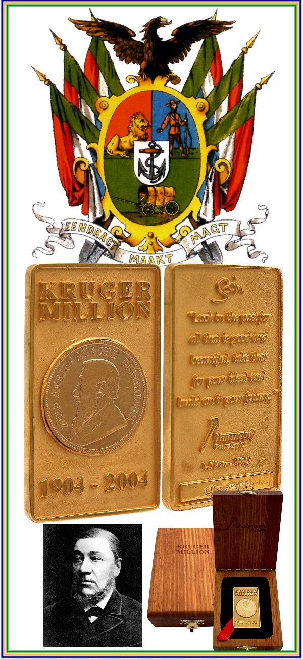 2004 Gold 24ct Kruger Million Bar 100Yr Commemorative 1904 to 2004