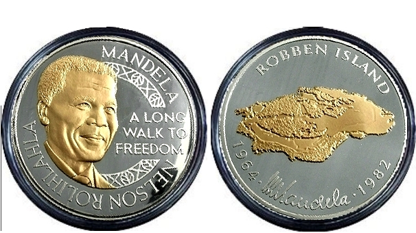 2010 Fine Silver 1 Kg Medallion Mandela Robben Island Medal only