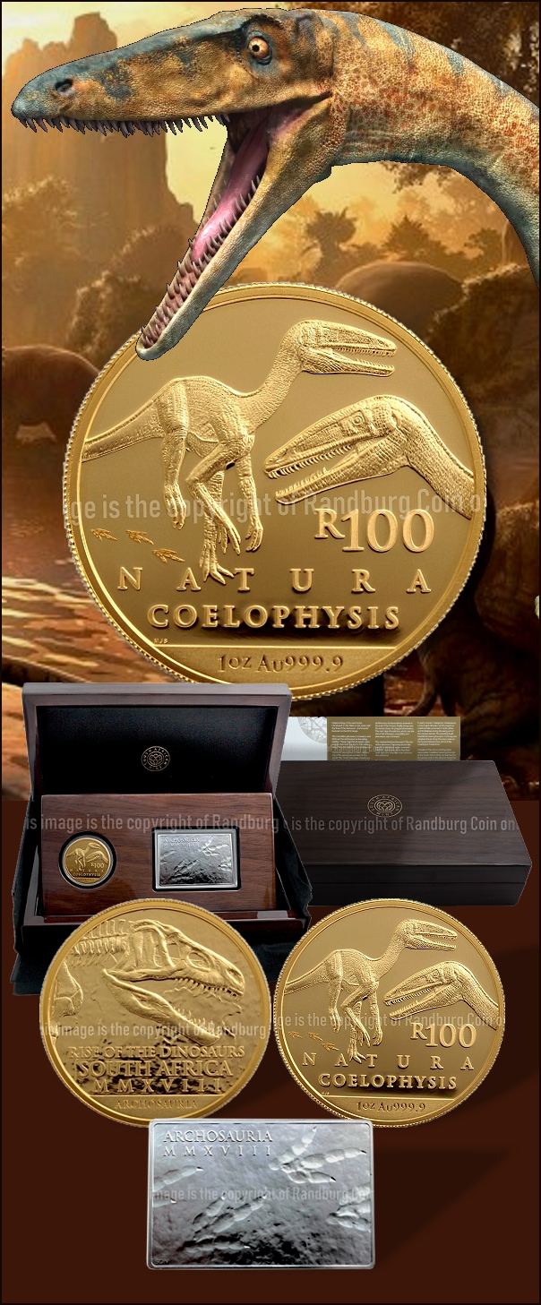 2018 1oz Gold Proof Natura MM Launch Set Palaeontology Series Archosauria