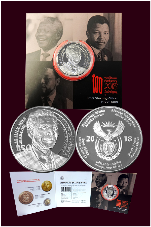 2018 R50 Silver Proof 100Yr Mandela Centenary