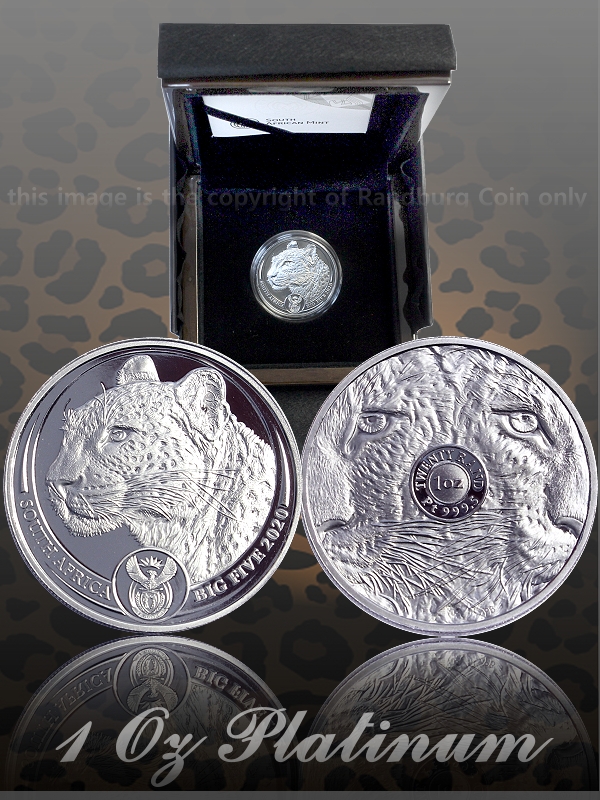 2020 1oz Proof Platinum Leopard Big Five Coin