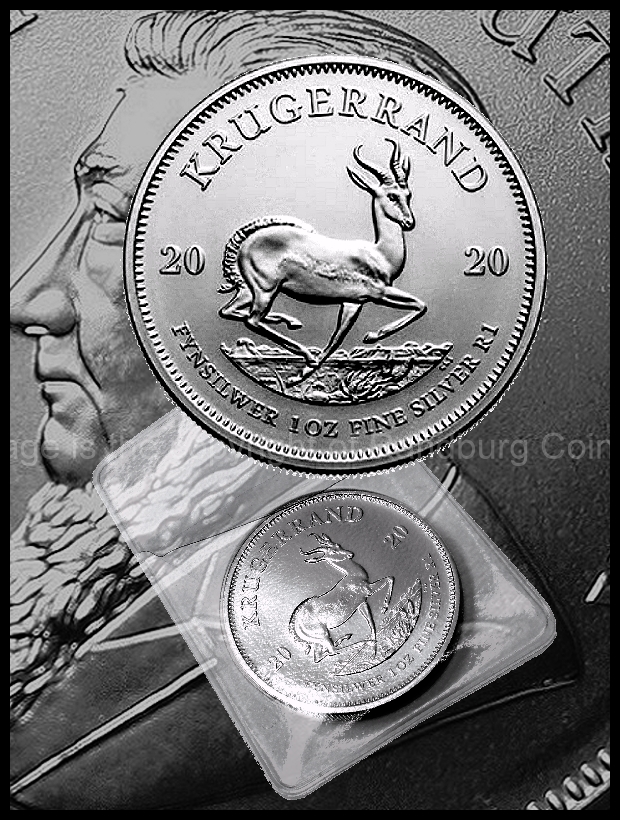 2020 Silver 1oz Fine Bullion Krugrrand ob