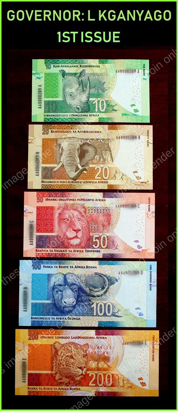 L Khanyago 1st Series Complete AA Issue set of Banknotes