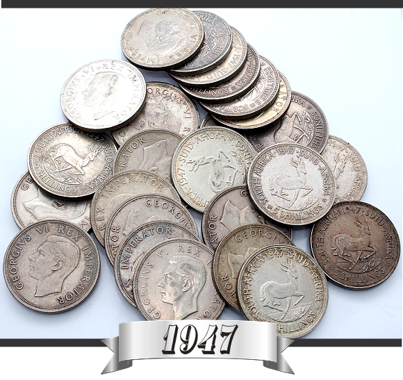 1947 South African Union Silver Shillings