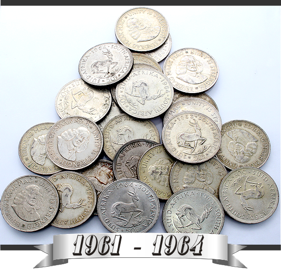 1961 to 1964 South African Union Silver 50c