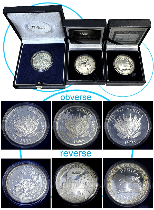 1994 1995 1996 Silver R1 Protea II Decimal Series