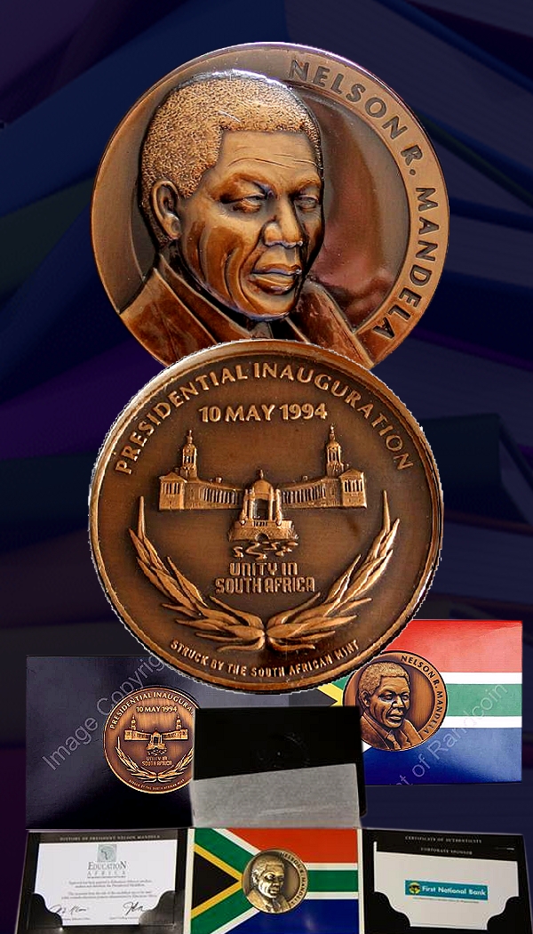 1994 Mandela Mandela Presidentia Inauguration 5 oz Bronze Medallion