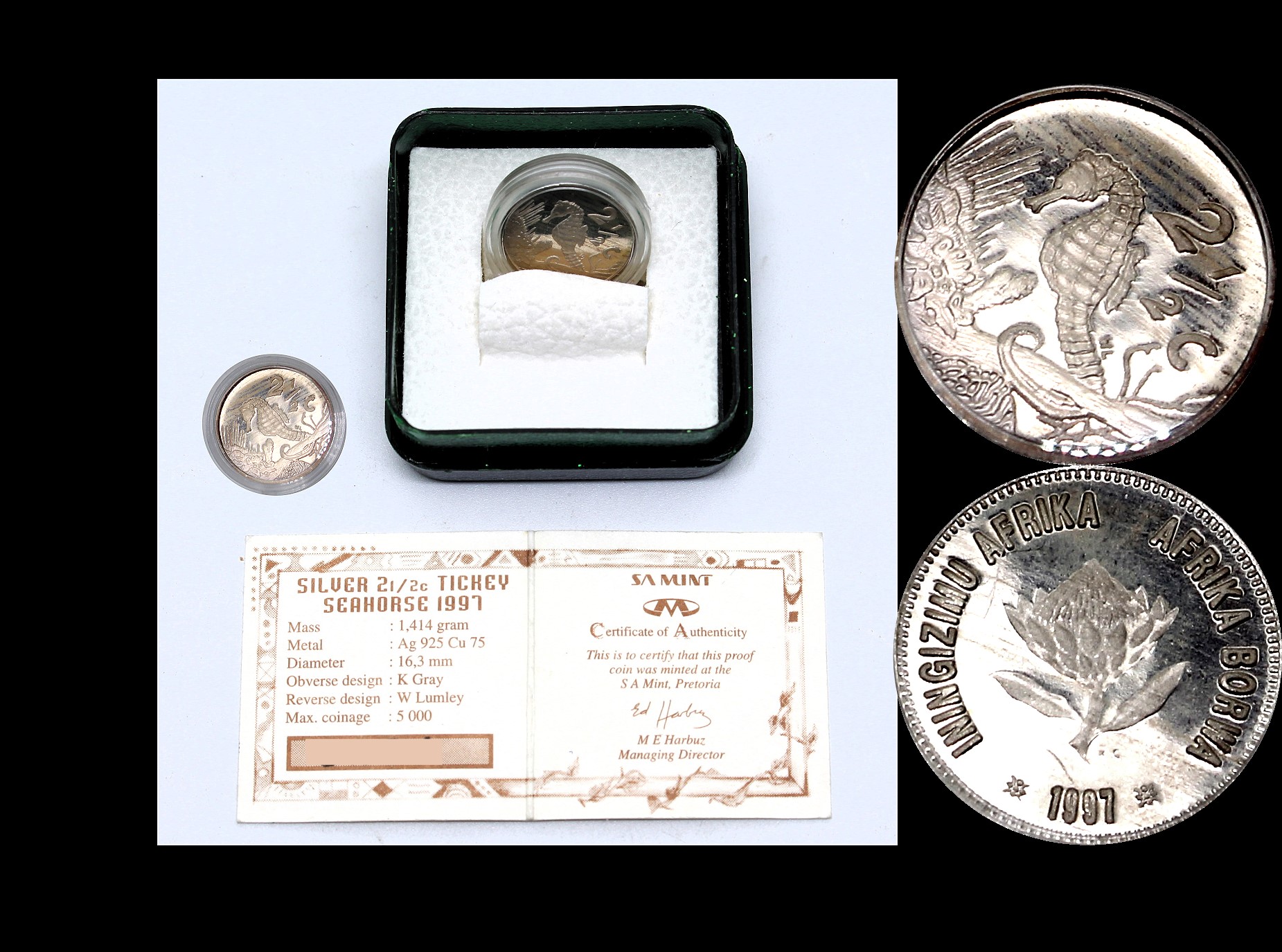 1997 Silver 2.5 Tickey Seahorse