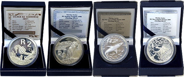 1997 to 2000 Silver R2 Marine Series open presentation boxes