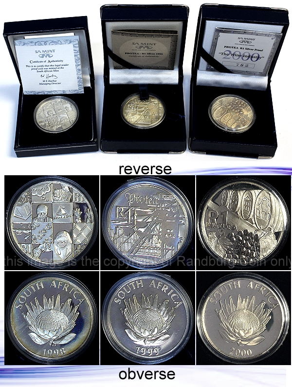 1998 1999 2000 Silver R1 Protea II Decimal Series