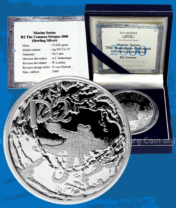 2000 Silver 1oz R2 Marine Series Octopus