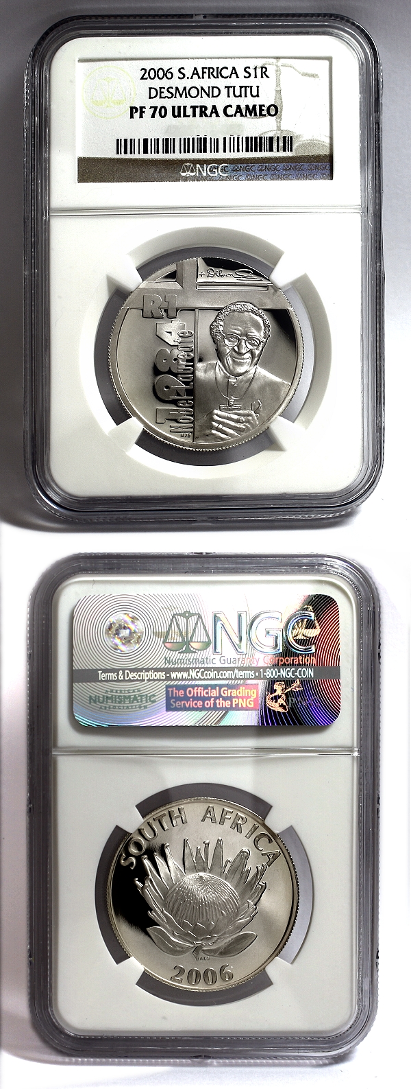 2006 R1 Silver Desmond Tutu PF70 Graded Coin NGC Slabbed a