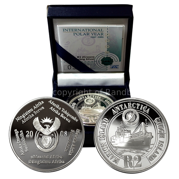 2008 Silver Proof R2 Crown International Polar Year Antarctic Research Base a