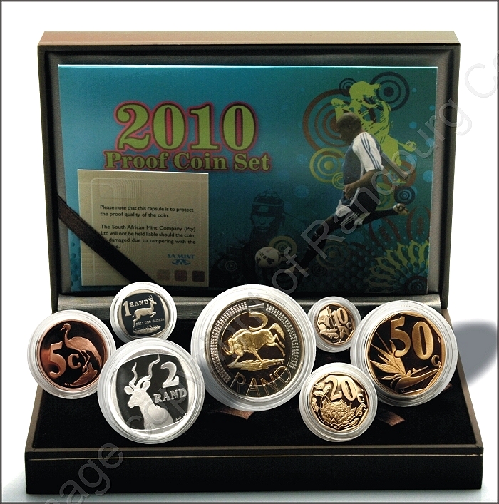 2010 SA Proof Coin Set open box rev