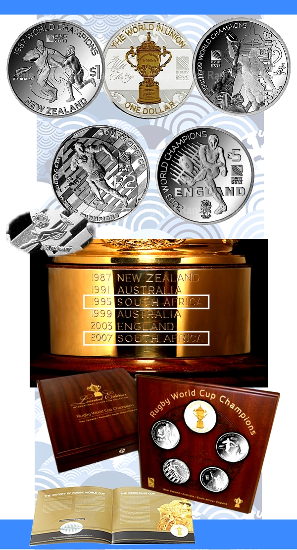 2011 Rugby World Cup Champions Silver Coin Collection aa