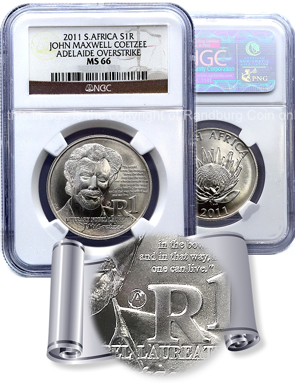 2011 Silver 1oz R1 Adelaide Overstrike Graded MS 66 Slabbed