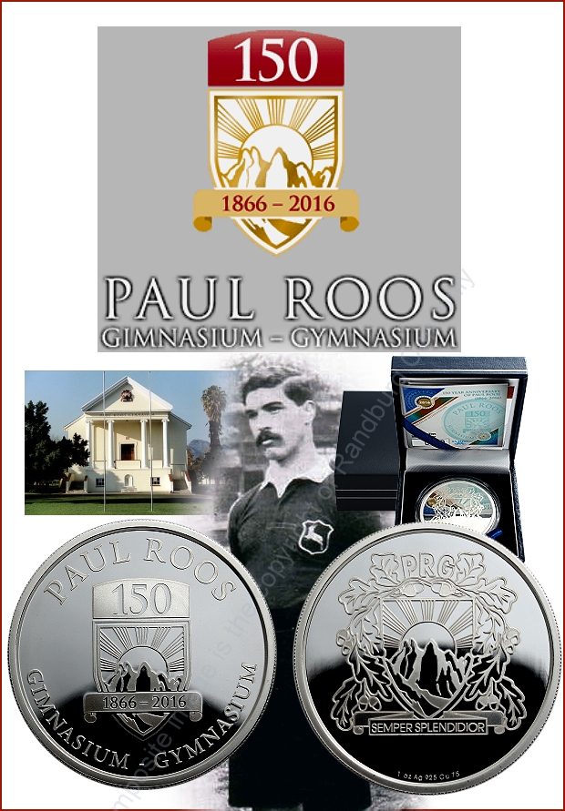 2016 Silver R2 Paul Roos Medal 150 Year Anniversary 1866 to 2016