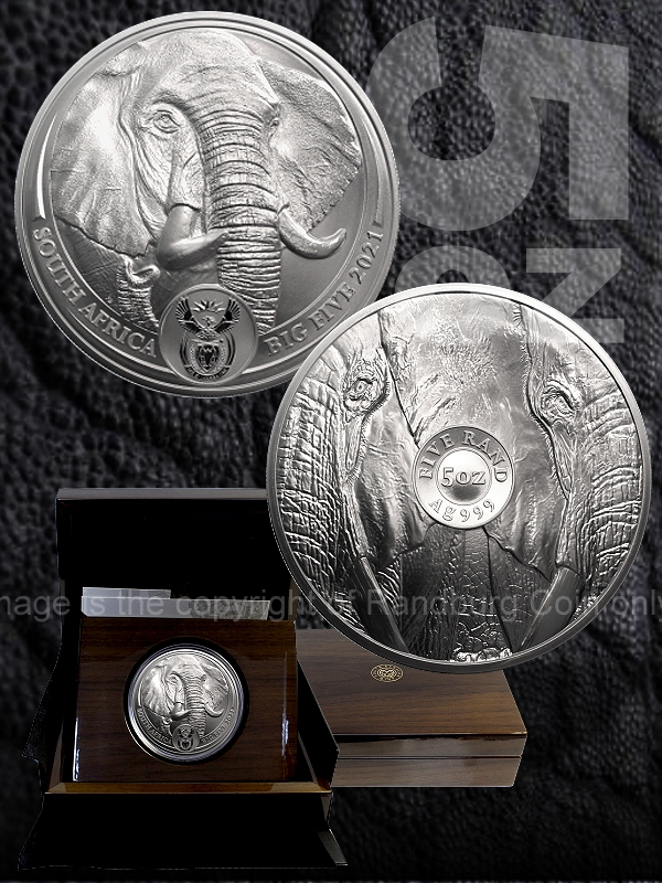 2021 Silver Fine 5oz R5 Africas Big Five Series II