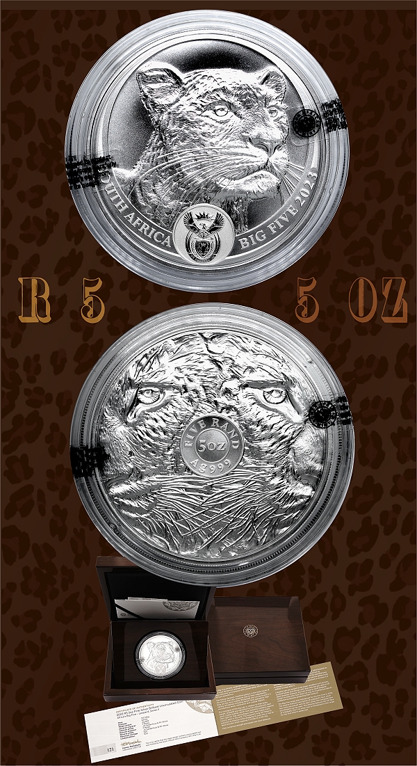 2023 Silver BU R5 5oz Leopard Series II