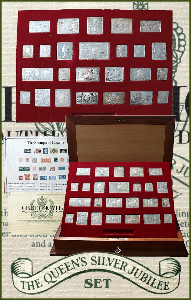 Queens Silver Jubilee Silver Stamps of Royalty