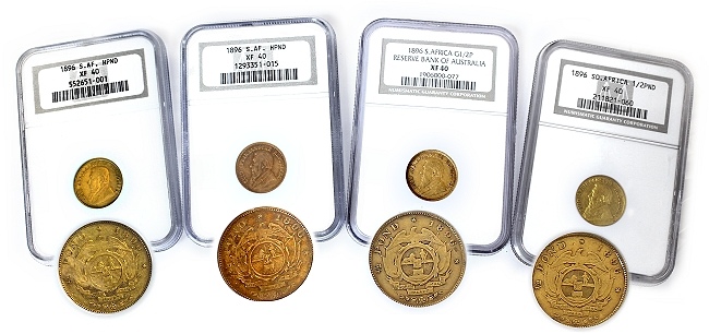 1896 ZAR Gold Variety of Halfponde Graded XF40 a