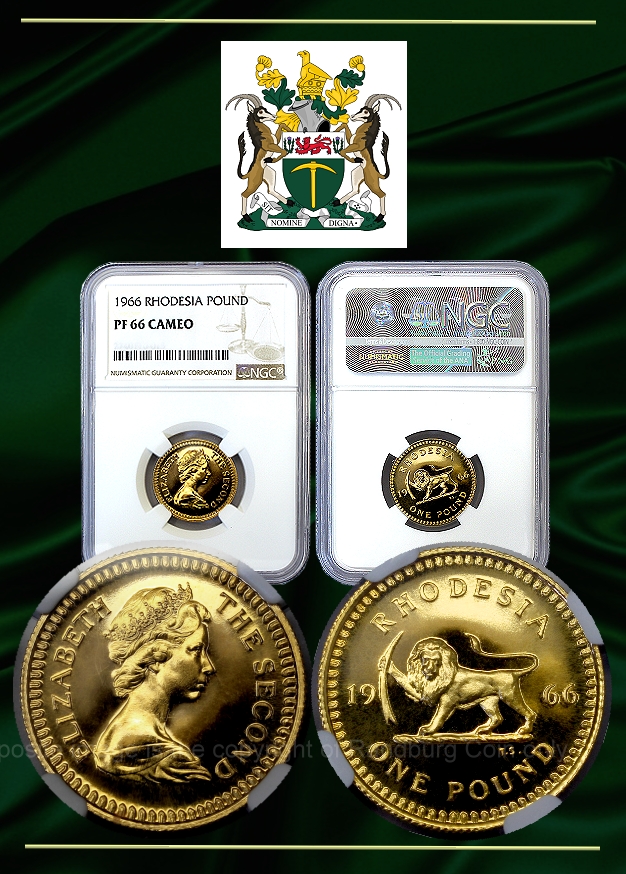 1966 Rhodesia Gold Pound High Grade  PF66  Cameo a