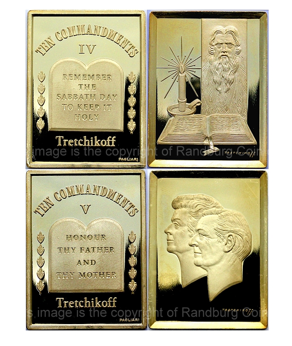 1978 Gold Tretchikoff 10 x Proof Medallions Set 2