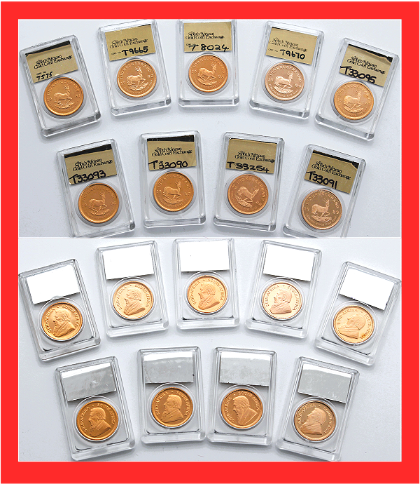 1981 to 1989 Gold Tenth oz KRs Capsuled SAGCE 