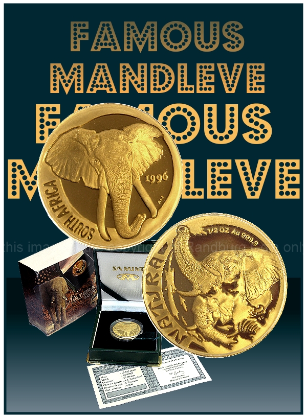 1996 Gold Half oz Proof Natura Elephant Mandleve