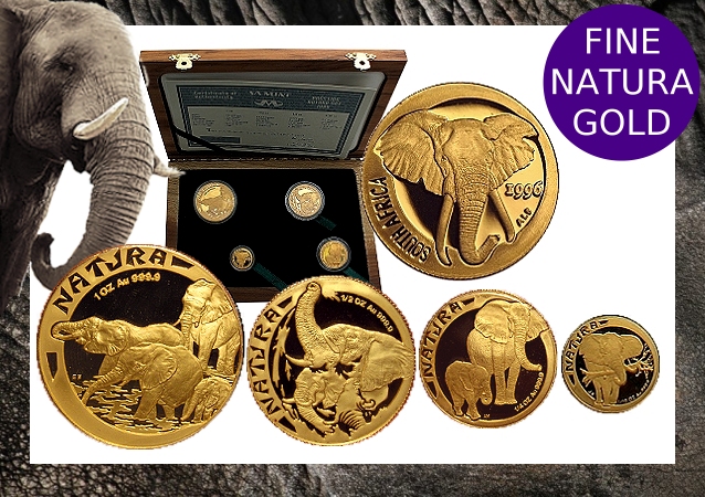 1996 Gold Prestige Elephant 4 Coin Set